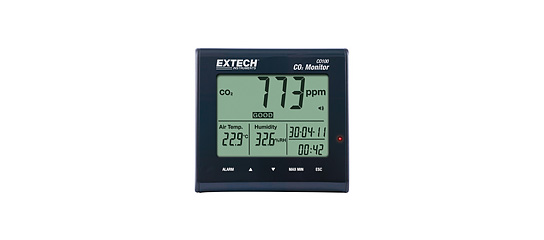 Extech CO100: Monitorowana z biurka jakość powietrza w pomieszczeniach CO₂